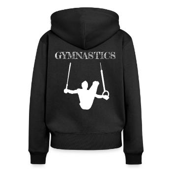 Gymnastique Gymnastique Gymnastique Artistique - Sweat à capuche zippé Premium bio Femme - noir - Dos - Julia (174cm)