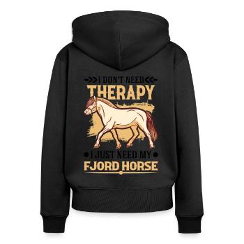 Fjord Horse Therapy Norwegian Horse Fjord Horse - Women's Premium Organic Zip Hoodie - black - Back - Julia (174cm)