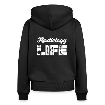 MTRA Medizinisch-Technischer Radiologie Mta - Frauen Premium Bio Zip Hoodie - Schwarz - Hinten - Julia (174cm)