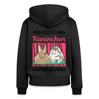 Beste Kaninchen Mama Häschen Hase Kaninchen - Frauen Premium Bio Zip Hoodie - Schwarz - Hinten - Julia (174cm)