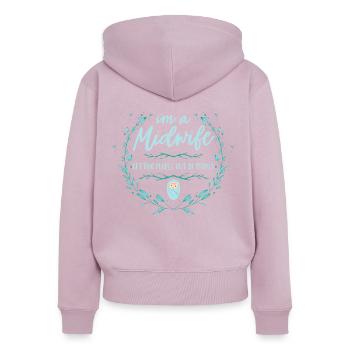 I'm A Midwife Getting People Geburtshelfer Hebamme - Frauen Premium Bio Zip Hoodie - Altrosa - Hinten - Julia (174cm)