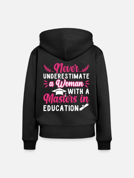 Master-Abschluss in Pädagogik Abschluss - Frauen Premium Bio Zip Hoodie - Schwarz
