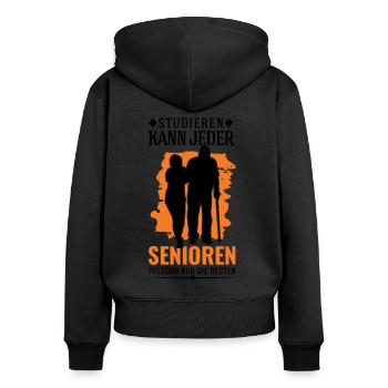 Altenpflegerin Studieren Spruch Altenheim - Frauen Premium Bio Zip Hoodie - Schwarz - Hinten - Julia (174cm)