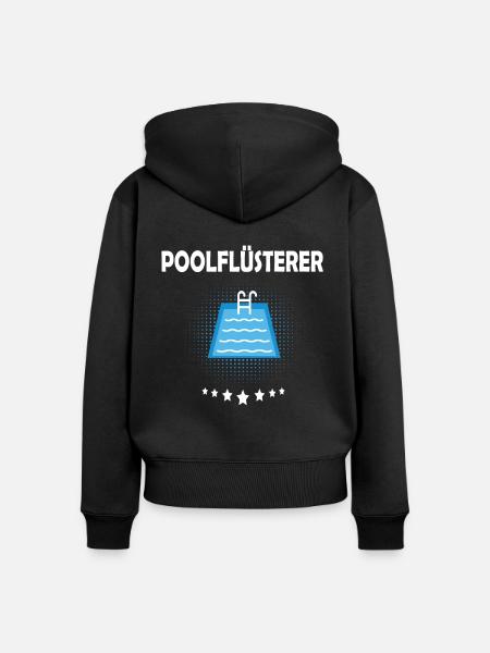 Poolflüsterer - Frauen Premium Bio Zip Hoodie - Schwarz
