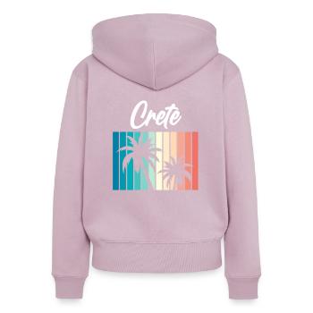 Crete - Women's Premium Organic Zip Hoodie - dusky pink - Back - Julia (174cm)