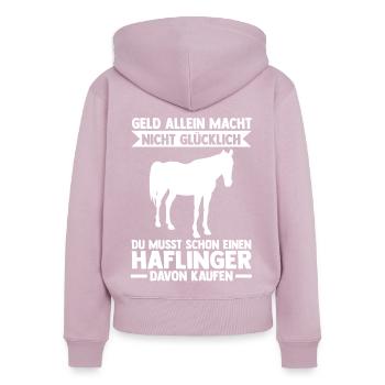 Reitstall Pferd Haflinger Reiten Pferde - Frauen Premium Bio Zip Hoodie - Altrosa - Hinten - Julia (174cm)
