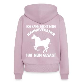 Reitstall Reiten Pferd Hannoveraner - Frauen Premium Bio Zip Hoodie - Altrosa - Hinten - Julia (174cm)