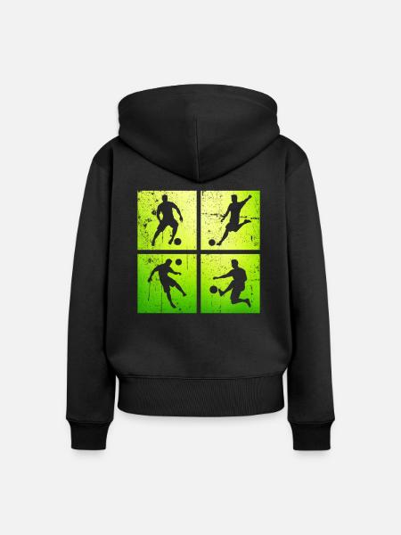 Fußball Fußballer - Frauen Premium Bio Zip Hoodie - Schwarz