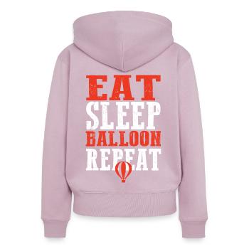 Manger dormir Ballon Répéter - Sweat à capuche zippé Premium bio Femme - rose poudré - Dos - Julia (174cm)