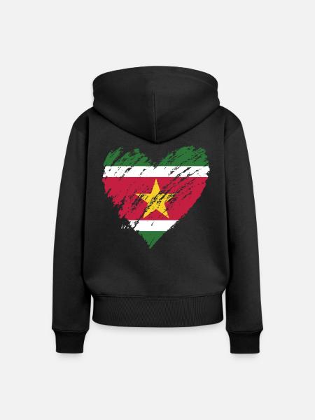 suriname - Frauen Premium Bio Zip Hoodie - Schwarz