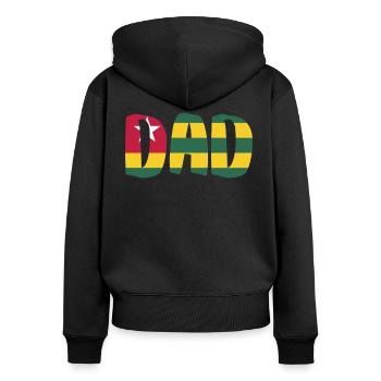 Togo Papa - Sweat à capuche zippé Premium bio Femme - noir - Dos - Julia (174cm)