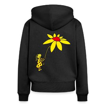 Flower Fairy Florist Floristry Flowers Gift - Women's Premium Organic Zip Hoodie - black - Back - Julia (174cm)