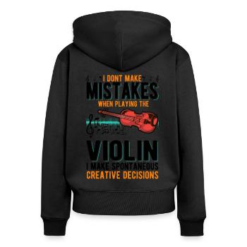 Violon Creative Decisions Violoniste - Sweat à capuche zippé Premium bio Femme - noir - Dos - Julia (174cm)