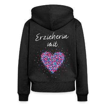 Erzieherin Kindergarten Kita Kiga Kindergärtnerin - Frauen Premium Bio Zip Hoodie - Schwarz - Hinten - Julia (174cm)