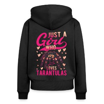 Juste une fille qui aime tarentules tarentule - Sweat à capuche zippé Premium bio Femme - noir - Dos - Julia (174cm)