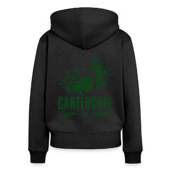 Gartenchef Gartenarbeit Hobby Gärtner Herren - Frauen Premium Bio Zip Hoodie - Schwarz - Hinten - Julia (174cm)
