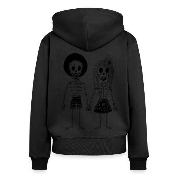 Mexico Skull Skeleton Pair Of Death Festival Skeletons - Women's Premium Organic Zip Hoodie - black - Back - Julia (174cm)