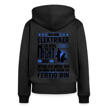 Elektriker Elektrotechnik Elektroniker Elektrik - Frauen Premium Bio Zip Hoodie - Schwarz - Hinten - Julia (174cm)