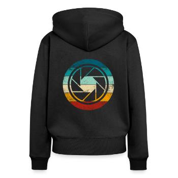 Fotograf Fotografen Linse Shutter Geschenk - Frauen Premium Bio Zip Hoodie - Schwarz - Hinten - Julia (174cm)