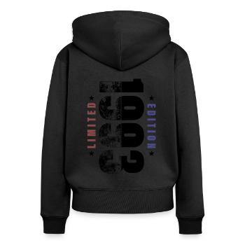 Grunge Birthday Limited Edition 1993 Naissance 1993 - Sweat à capuche zippé Premium bio Femme - noir - Dos - Julia (174cm)