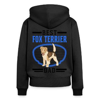 Best Foxterrier Dad - Frauen Premium Bio Zip Hoodie - Schwarz - Hinten - Julia (174cm)