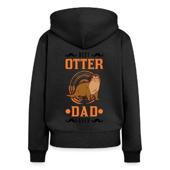 Meilleur papa loutre de tous les temps Loutre de mer - Sweat à capuche zippé Premium bio Femme - noir - Dos - Julia (174cm)