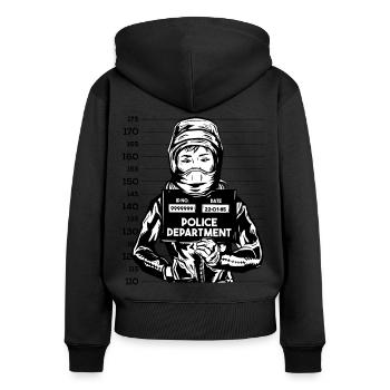 moto motard maléfique moto sauvage moto - Sweat à capuche zippé Premium bio Femme - noir - Dos - Julia (174cm)