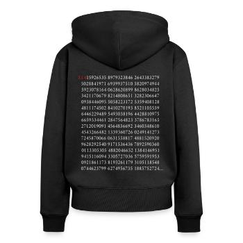 Les 500 premiers chiffres du nombre de cercle Pi 3.14 Math - Sweat à capuche zippé Premium bio Femme - noir - Dos - Julia (174cm)