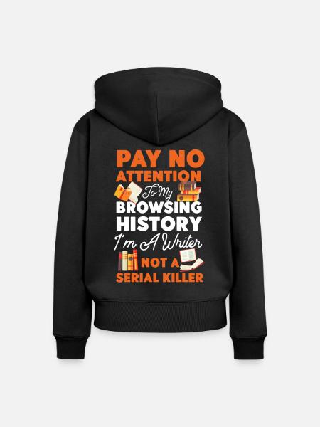 Writing Book Novel Writer & - Frauen Premium Bio Zip Hoodie - Schwarz