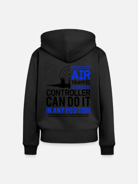 Fluglotse Flugdienst - Frauen Premium Bio Zip Hoodie - Schwarz