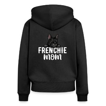 Frenchie Mom French Bulldog - Women's Premium Organic Zip Hoodie - black - Back - Julia (174cm)