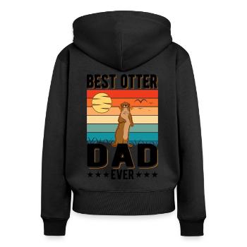Meilleur papa loutre de tous les temps Loutre de mer - Sweat à capuche zippé Premium bio Femme - noir - Dos - Julia (174cm)