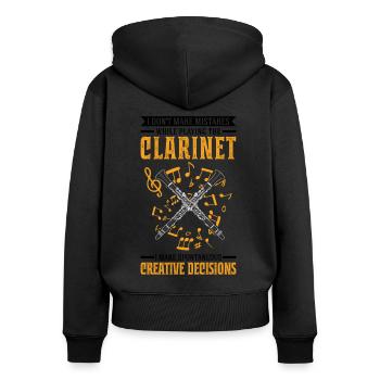 Clarinet Klarinette Klarinettist - Frauen Premium Bio Zip Hoodie - Schwarz - Hinten - Julia (174cm)