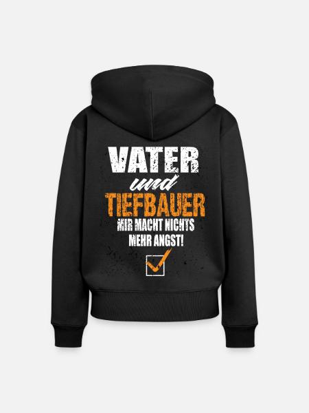 Vater und Tiefbauer - Frauen Premium Bio Zip Hoodie - Schwarz
