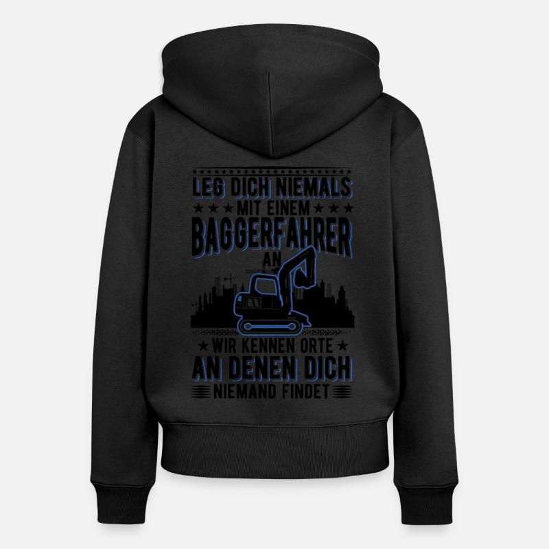 Baggerführer Bagger Baggerfahrer - Frauen Premium Bio Zip Hoodie - Schwarz