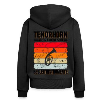 Tenorhorn Begleitinstrumente Tenorhornist - Frauen Premium Bio Zip Hoodie - Schwarz - Hinten - Julia (174cm)