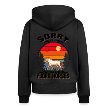 Fjord Horse Norwegian Horse Fjord Horse - Women's Premium Organic Zip Hoodie - black - Back - Julia (174cm)