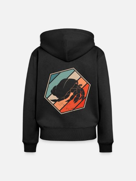 Einsiedlerkrebs - Frauen Premium Bio Zip Hoodie - Schwarz