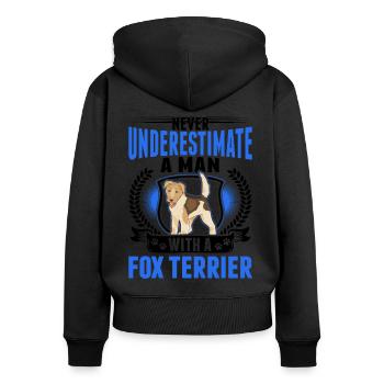 Foxterrier Besitzer Fox Terrier - Frauen Premium Bio Zip Hoodie - Schwarz - Hinten - Julia (174cm)