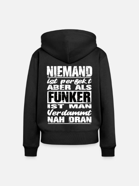 Funker - Frauen Premium Bio Zip Hoodie - Schwarz