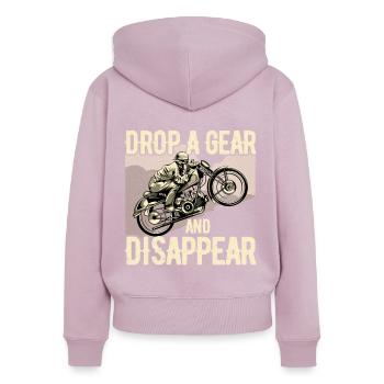 Motorradfahrer - Frauen Premium Bio Zip Hoodie - Altrosa - Hinten - Julia (174cm)