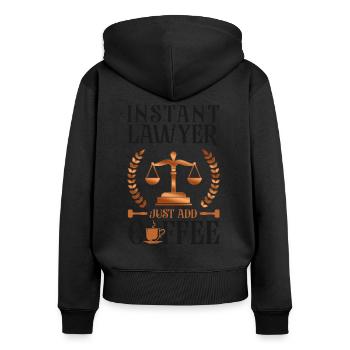 Young Lawyer Attorney Law Coffee - Frauen Premium Bio Zip Hoodie - Schwarz - Hinten - Julia (174cm)