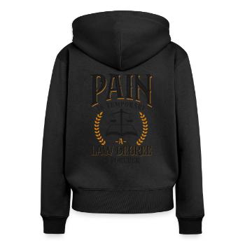 Young Lawyer Attorney Law Pain Is - Frauen Premium Bio Zip Hoodie - Schwarz - Hinten - Julia (174cm)