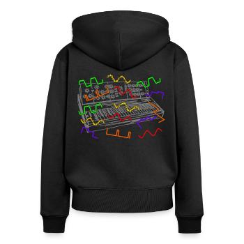 Synthétiseurs analogiques Synthétiseurs - Sweat à capuche zippé Premium bio Femme - noir - Dos - Julia (174cm)