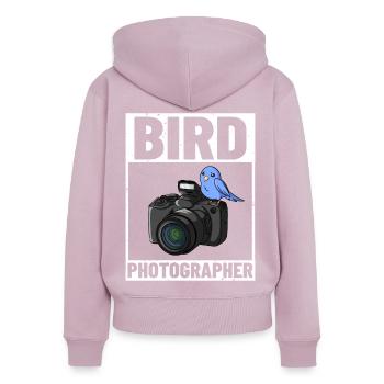 Vogel Fotografie Objektiv Kamera Fotograf - Frauen Premium Bio Zip Hoodie - Altrosa - Hinten - Julia (174cm)