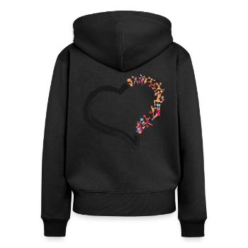 Cheer Cheerleading Heart - Women's Premium Organic Zip Hoodie - black - Back - Julia (174cm)