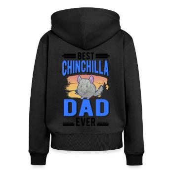 Best Chinchilla Dad Ever - Frauen Premium Bio Zip Hoodie - Schwarz - Hinten - Julia (174cm)