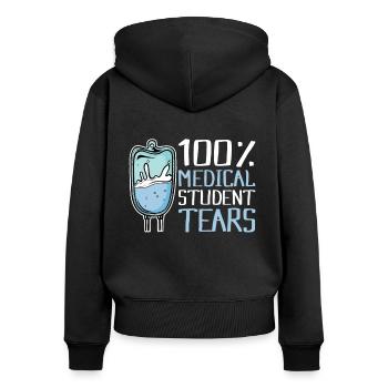 Medical Student Tears - Women's Premium Organic Zip Hoodie - black - Back - Julia (174cm)