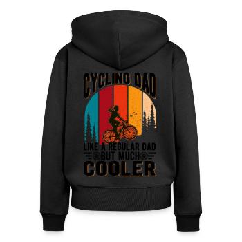 Cycling Dad Fahrrad Fahrradtour Radfahrer - Frauen Premium Bio Zip Hoodie - Schwarz - Hinten - Julia (174cm)