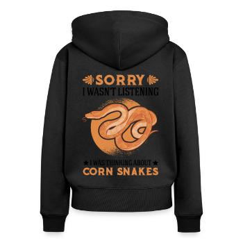 Je pensais à Corn Snakes Corn Snake - Sweat à capuche zippé Premium bio Femme - noir - Dos - Julia (174cm)